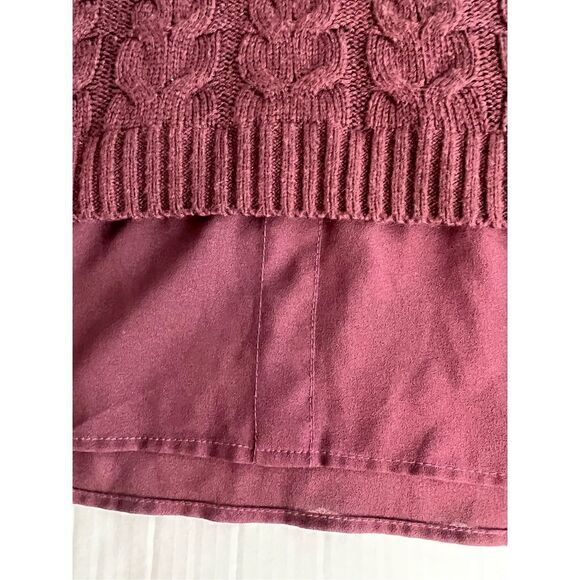 Elle XS cable knit mock layer sweater - Picture 7 of 11